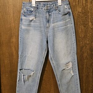 Distressed Blue Jeans